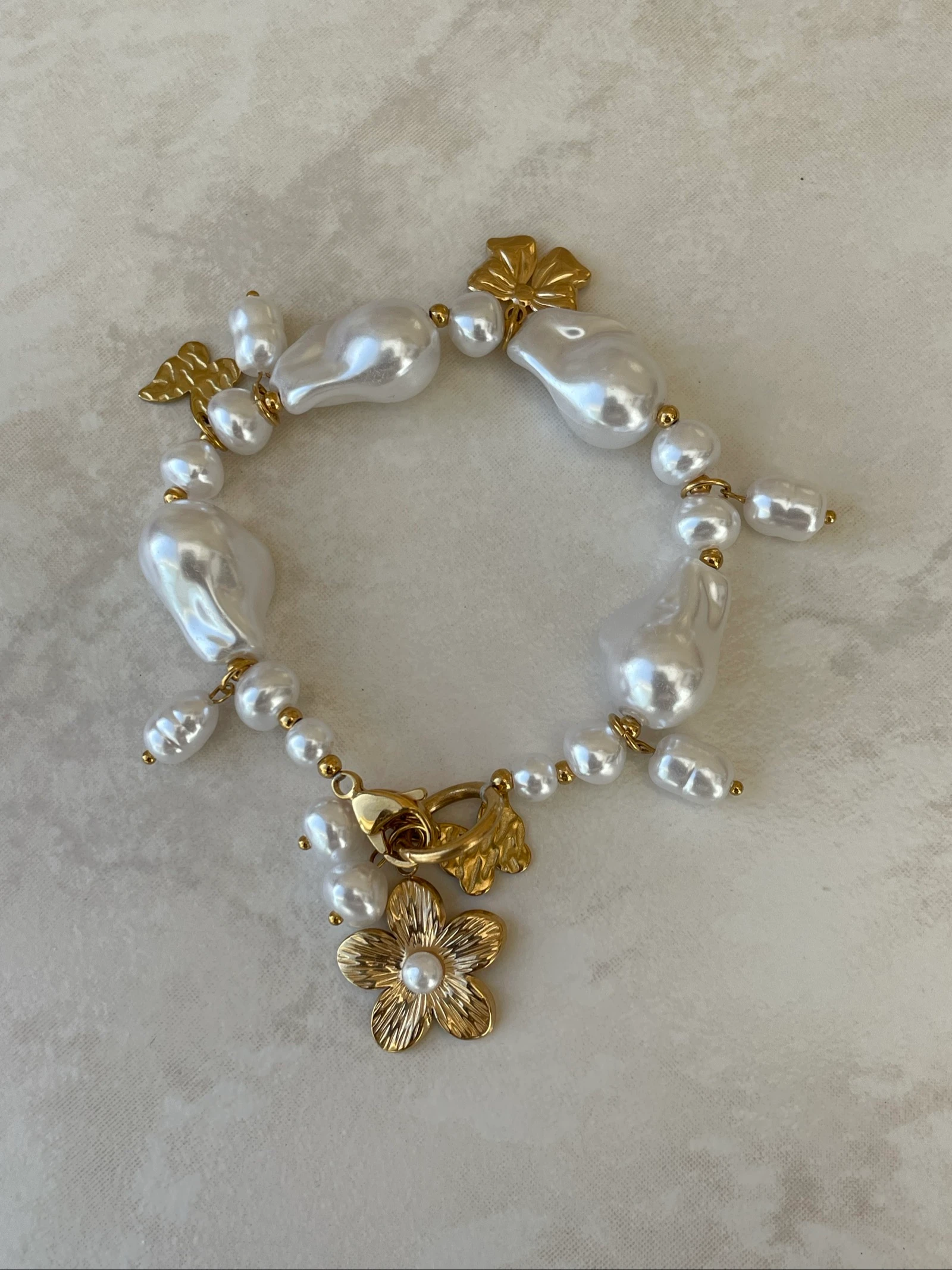 Pulsera de acero inoxidable y perla acrílica – photo 4